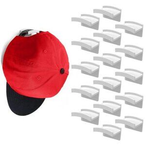 Wall Hat Hooks Adhesive Hat Rack Organizer for Baseball Caps Snapbacks 16 Pack